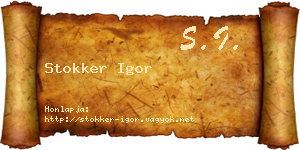 Stokker Igor névjegykártya